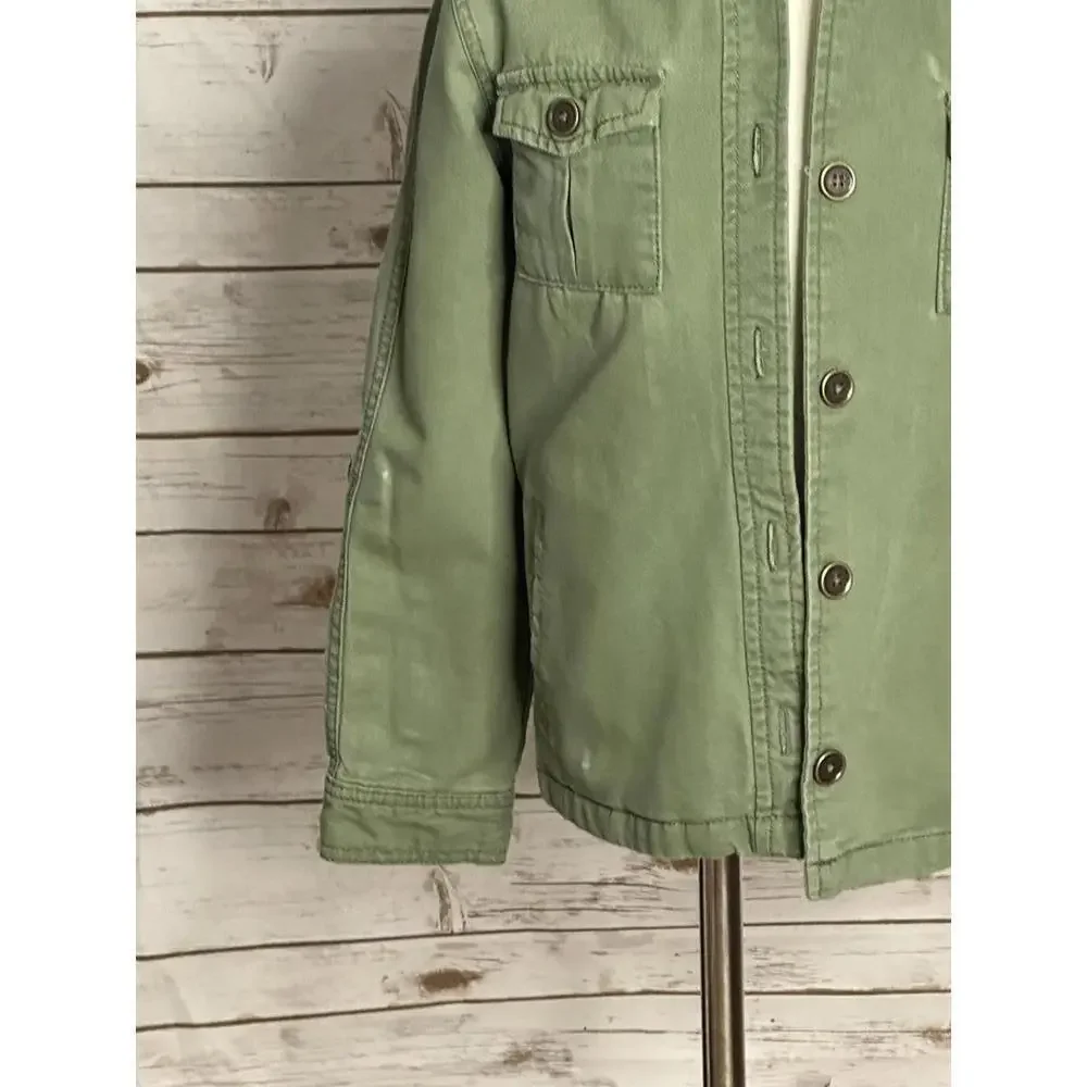Gymboree unisex olive green Wild At Heart cotton utility jacket Size M(7-9)